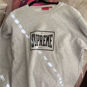 Supreme Light Gray Logo Crewneck